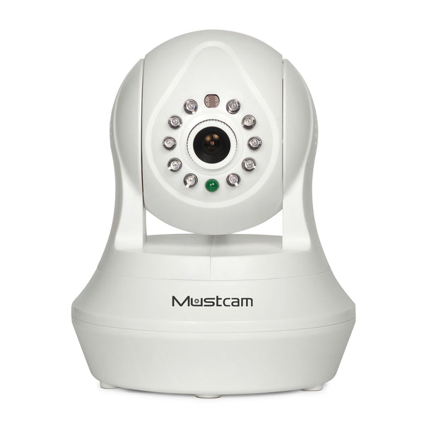 Mustcam Indoor WiFi Baby Monitor, Pan/Tilt WiFi Wireless Network IP Camera, IR-Cut, H.264 (720P), P2P, WPS, Alarm, Micro-SD Storage, Two-way Audio, Motion Detection, OnVif (White)
