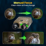 Mustcam Portable 4K Night Vision Binoculars for Hunting, Wildlife Observation and Security