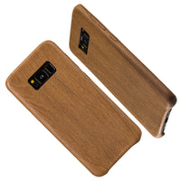 Samsung Galaxy S8 Case, Vintage Wood Stripe PU Leather, Shockproof Drop Proof Slim Bumper Protective Cover for Samsung Galaxy S8