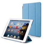iPad 9.7” Case, Lightweight Smart Case Trifold Stand with Auto Sleep/Wake Function, Microfiber Lining, PU Front Cover and PC Hard Back Cover for the Apple iPad 9.7 iPad 5th/6th Generation and iPad Air, Colors: Sky Blue/Black/Gray