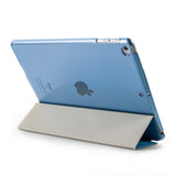 iPad 9.7” Case, Lightweight Smart Case Trifold Stand with Auto Sleep/Wake Function, Microfiber Lining, PU Front Cover and PC Hard Back Cover for the Apple iPad 9.7 iPad 5th/6th Generation and iPad Air, Colors: Sky Blue/Black/Gray