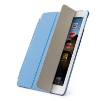 iPad 9.7” Case, Lightweight Smart Case Trifold Stand with Auto Sleep/Wake Function, Microfiber Lining, PU Front Cover and PC Hard Back Cover for the Apple iPad 9.7 iPad 5th/6th Generation and iPad Air, Colors: Sky Blue/Black/Gray