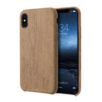 iPhone X Case, Vintage Wood Stripe PU Leather, Shockproof Drop Proof Slim Bumper Protective Cover for iPhone X
