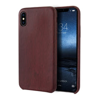 iPhone X Case, Vintage Wood Stripe PU Leather, Shockproof Drop Proof Slim Bumper Protective Cover for iPhone X