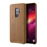 Samsung Galaxy S9+ Plus Case, Vintage Wood Stripe PU Leather, Shockproof Drop Proof Slim Bumper Protective Cover for Samsung Galaxy S9+ Plus