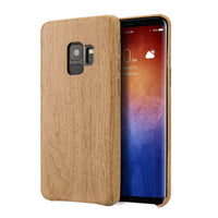 Samsung Galaxy S9 Case, Vintage Wood Stripe PU Leather, Shockproof Drop Proof Slim Bumper Protective Cover for Samsung Galaxy S9