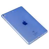 Case for NEW iPad 9.7 2018/2017 (5th/6th gen) and iPad Air – Premium Transparent Soft TPU Rubber Back Cover Protector, Colors: Crystal Clear/Blue