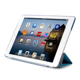 iPad 9.7” Case, Lightweight Smart Case Trifold Stand with Auto Sleep/Wake Function, Microfiber Lining, PU Front Cover and PC Hard Back Cover for the Apple iPad 9.7 iPad 5th/6th Generation and iPad Air, Colors: Sky Blue/Black/Gray