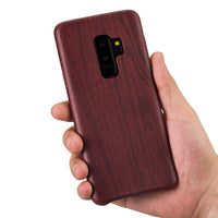 Samsung Galaxy S9+ Plus Case, Vintage Wood Stripe PU Leather, Shockproof Drop Proof Slim Bumper Protective Cover for Samsung Galaxy S9+ Plus