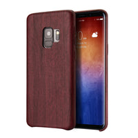 Samsung Galaxy S9 Case, Vintage Wood Stripe PU Leather, Shockproof Drop Proof Slim Bumper Protective Cover for Samsung Galaxy S9