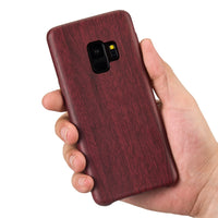 Samsung Galaxy S9 Case, Vintage Wood Stripe PU Leather, Shockproof Drop Proof Slim Bumper Protective Cover for Samsung Galaxy S9