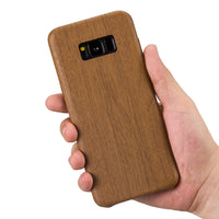 Samsung Galaxy S8+ Plus Case, Vintage Wood Stripe PU Leather, Shockproof Drop Proof Slim Bumper Protective Cover for Samsung Galaxy S8+ Plus