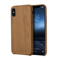 iPhone X Case, Vintage Wood Stripe PU Leather, Shockproof Drop Proof Slim Bumper Protective Cover for iPhone X