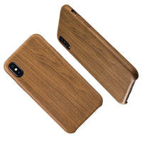 iPhone X Case, Vintage Wood Stripe PU Leather, Shockproof Drop Proof Slim Bumper Protective Cover for iPhone X