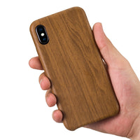 iPhone X Case, Vintage Wood Stripe PU Leather, Shockproof Drop Proof Slim Bumper Protective Cover for iPhone X