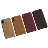 iPhone X Case, Vintage Wood Stripe PU Leather, Shockproof Drop Proof Slim Bumper Protective Cover for iPhone X