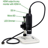 Mustcam 1080P Full HD Digital Microscope, HDMI Microscope, 10-220x magnification, to Any Monitor with HDMI-In